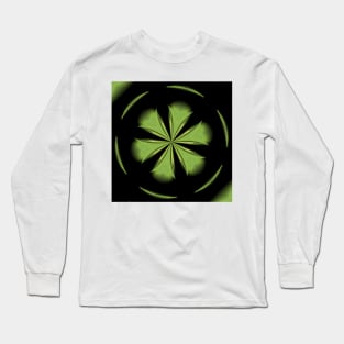 circle round a hexagonal geometric shape in emerald green Long Sleeve T-Shirt